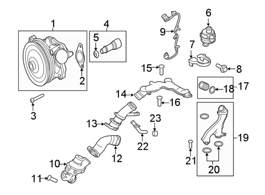 Diagram WATER PUMP. for your 2019 Jaguar F-Pace  Portfolio Sport Utility 