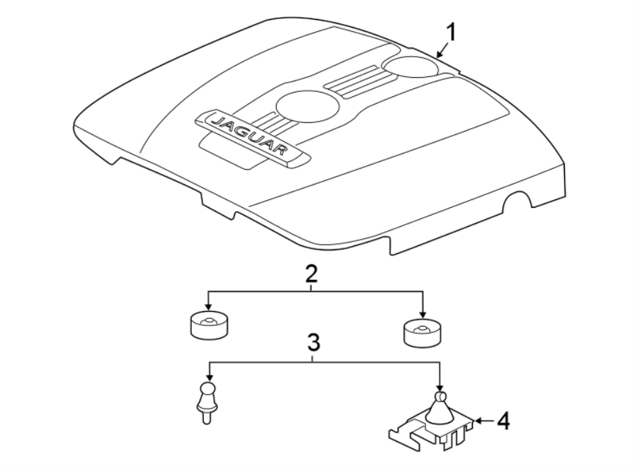 Diagram ENGINE APPEARANCE COVER. for your Jaguar XE  