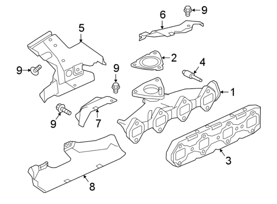 Diagram EXHAUST SYSTEM. MANIFOLD. for your Jaguar