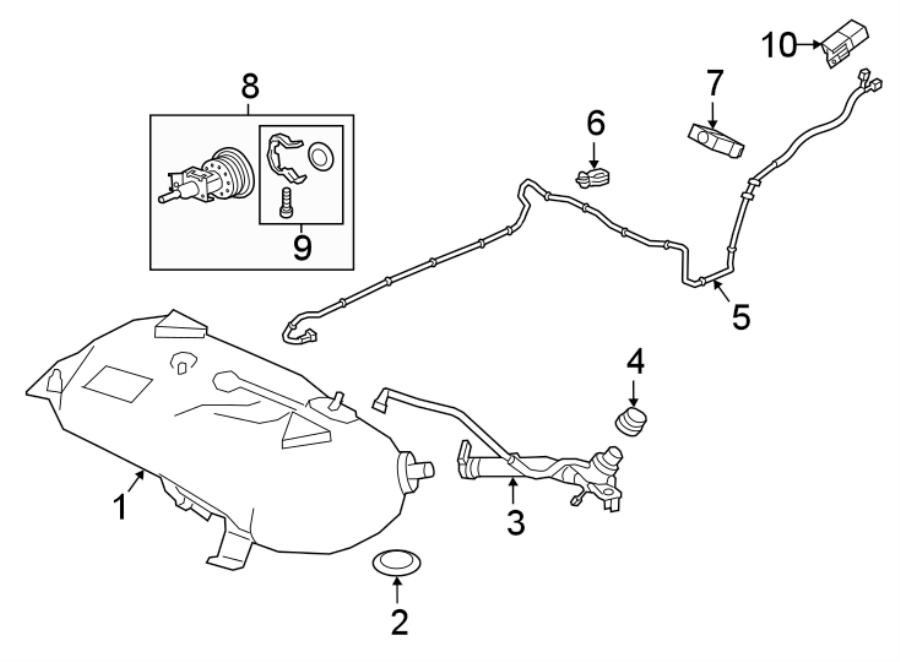 Diagram EMISSION SYSTEM. EMISSION COMPONENTS. for your Jaguar XE  