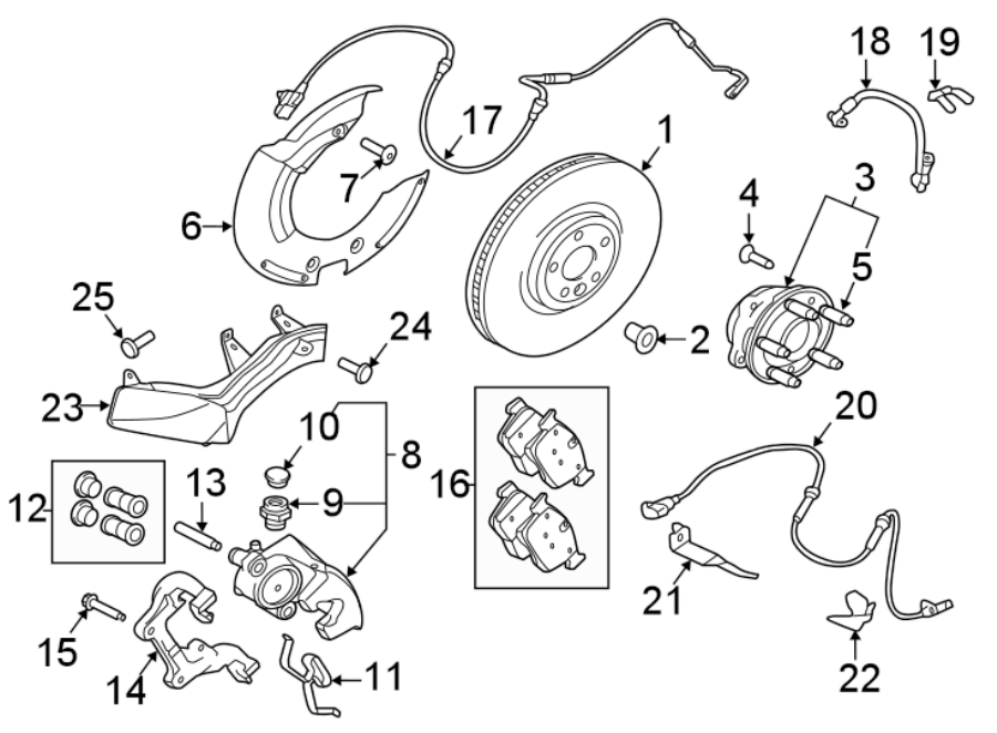 Diagram FRONT SUSPENSION. BRAKE COMPONENTS. for your 2007 Jaguar Vanden Plas   