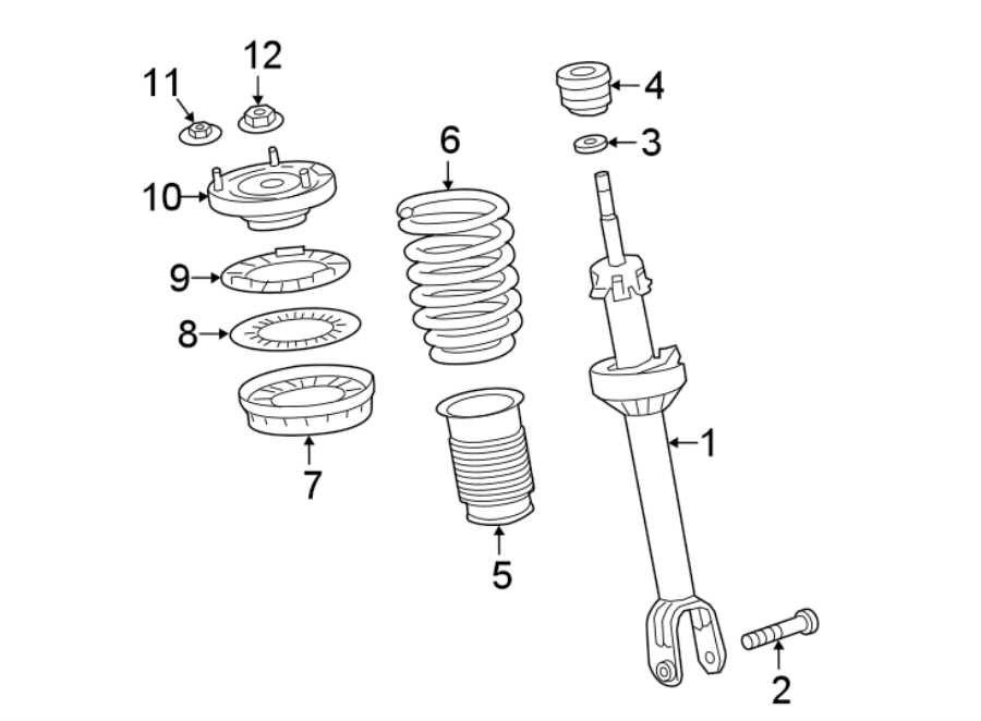 Diagram Front suspension. Struts & components. for your 2019 Jaguar XE  R-Sport Sedan 