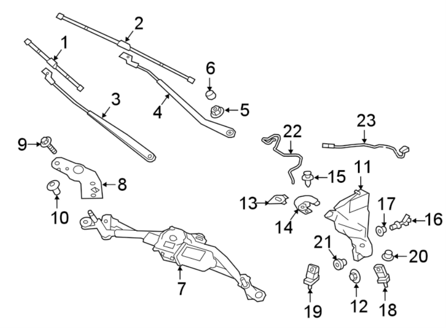 Diagram WIPER & WASHER COMPONENTS. for your Jaguar F-Pace  