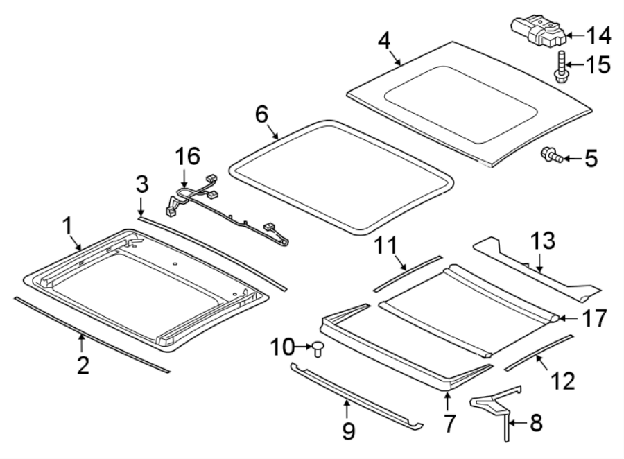 Diagram SUNROOF. for your Jaguar XE  