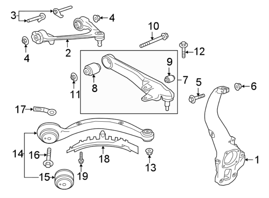 Diagram FRONT SUSPENSION. SUSPENSION COMPONENTS. for your 2004 Jaguar S-Type   