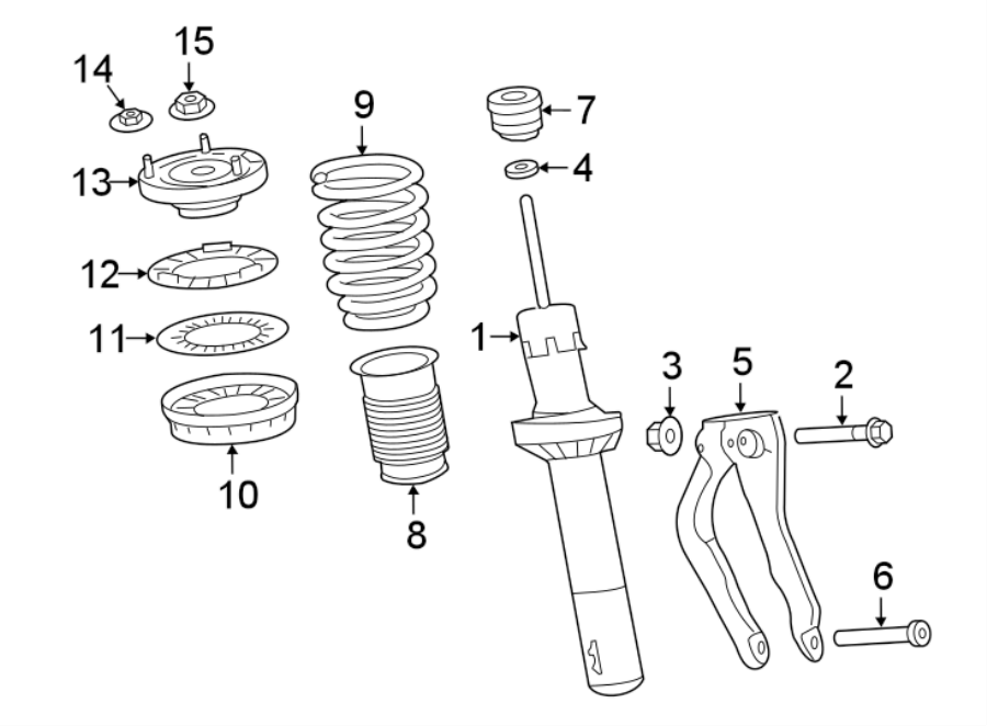 Diagram FRONT SUSPENSION. STRUTS & COMPONENTS. for your 2019 Jaguar XJ 3.0L V6 A/T AWD XJ50 Sedan 