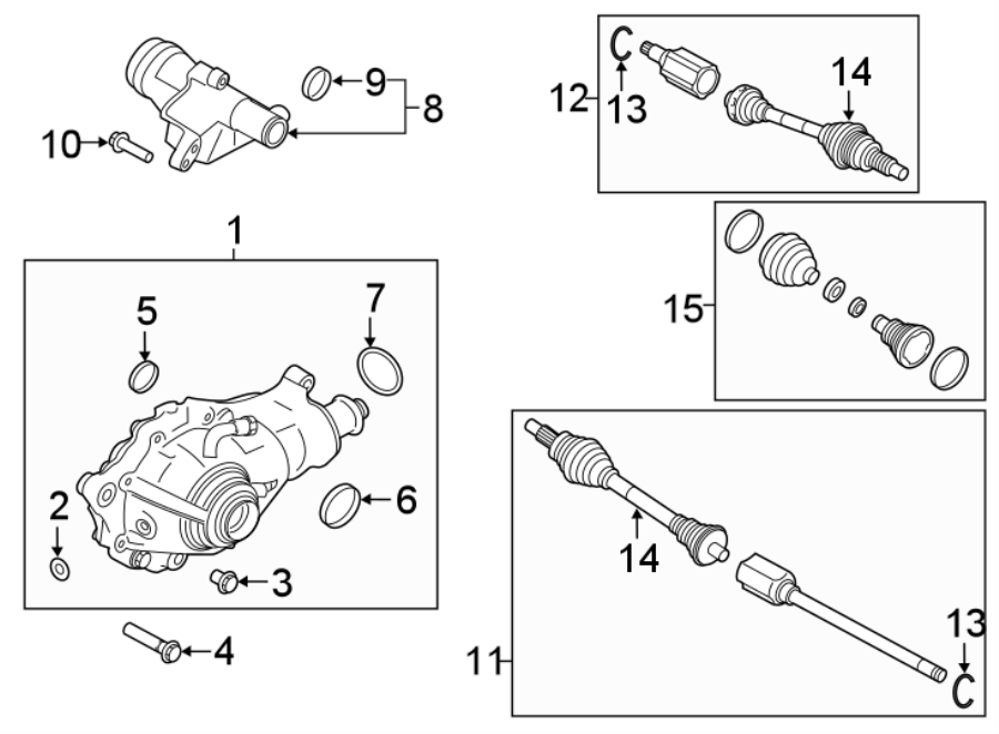 Diagram FRONT SUSPENSION. CARRIER & FRONT AXLES. for your Jaguar