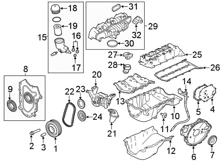 Diagram ENGINE PARTS. for your Jaguar