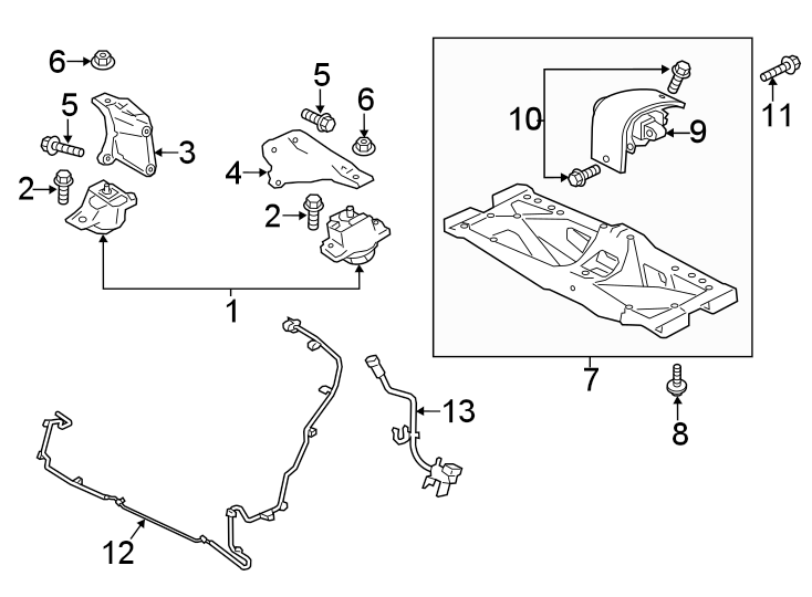 Diagram ENGINE & TRANS MOUNTING. for your 2013 Jaguar XFR-S   