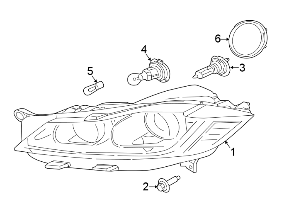 Diagram FRONT LAMPS. HEADLAMP COMPONENTS. for your Jaguar