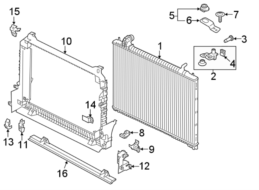 Diagram Radiator. for your 2022 Jaguar E-Pace   