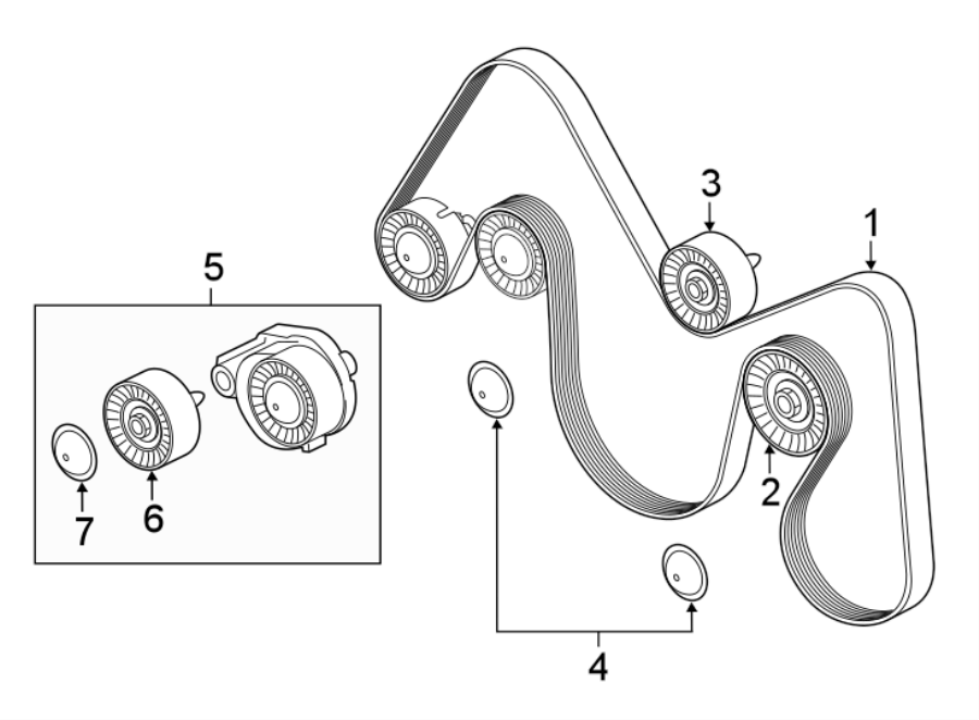 Diagram BELTS & PULLEYS. for your Jaguar