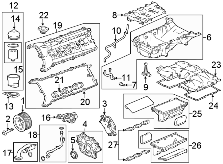 Diagram ENGINE PARTS. for your 2011 Jaguar XJ  L Sedan 