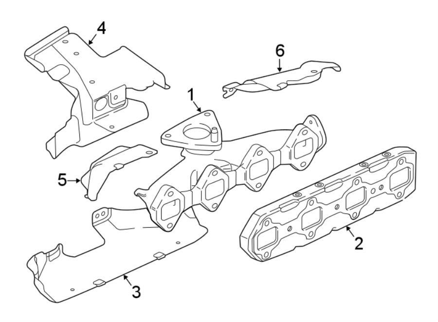 Diagram EXHAUST SYSTEM. MANIFOLD. for your Jaguar F-Pace  