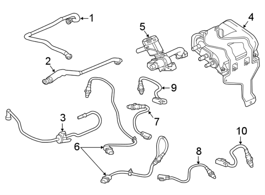 Diagram EMISSION SYSTEM. EMISSION COMPONENTS. for your Jaguar F-Pace  