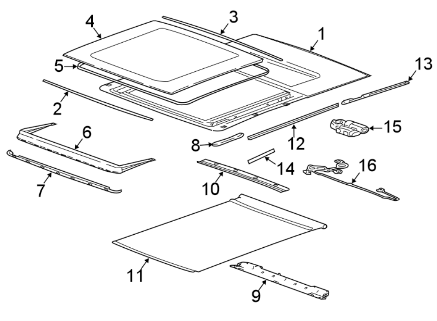 Diagram SUNROOF. for your Jaguar F-Pace  