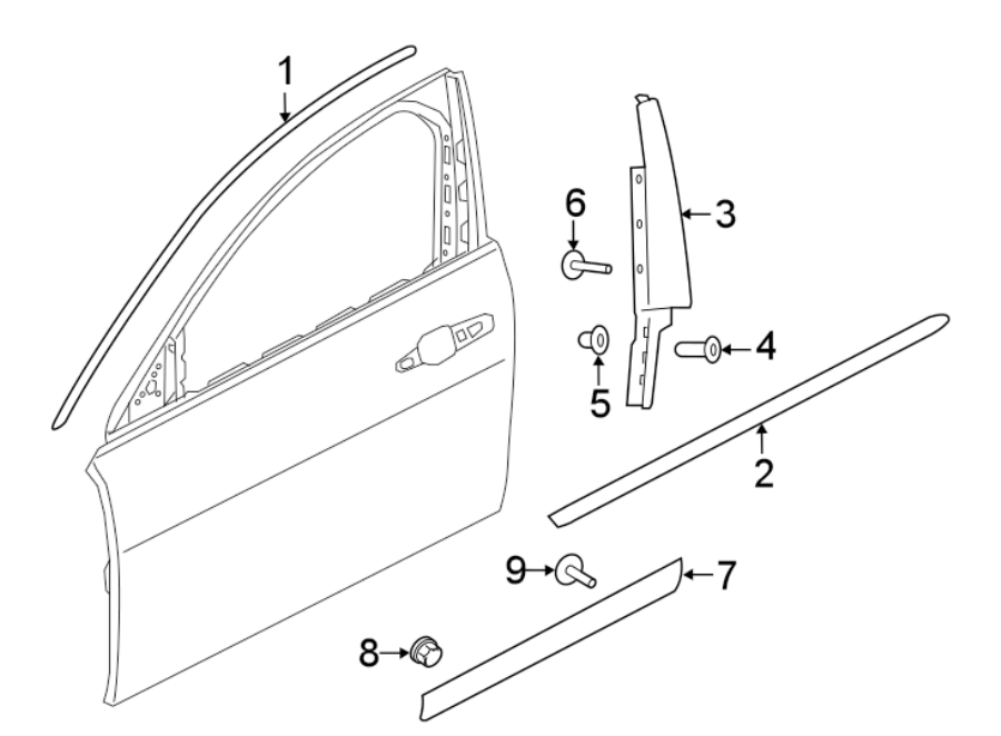 Diagram FRONT DOOR. EXTERIOR TRIM. for your 2018 Jaguar F-Pace   