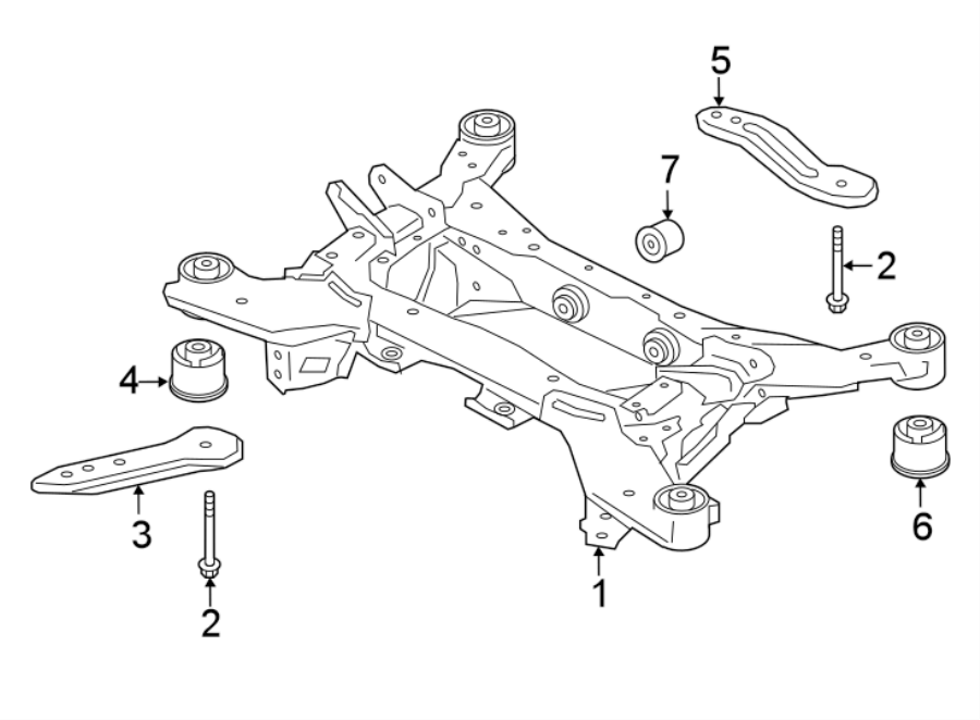 Diagram REAR SUSPENSION. CROSSMEMBERS & COMPONENTS. for your Jaguar F-Pace  