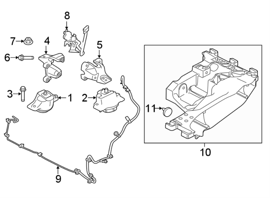 Diagram ENGINE & TRANS MOUNTING. for your 2018 Jaguar F-Pace   