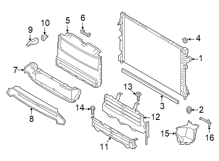 Diagram Radiator. for your 2022 Jaguar E-Pace   