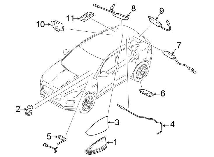 Diagram ANTENNA. for your 2018 Jaguar F-Pace  S Sport Utility 