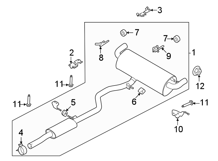 Diagram Exhaust system. Exhaust components. for your 2017 Jaguar F-Pace   