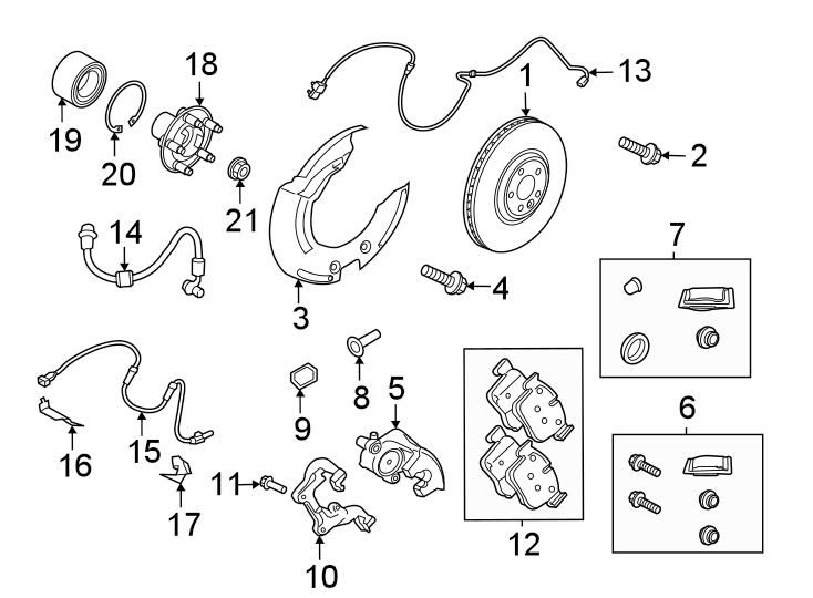 Diagram Front suspension. Brake components. for your 2015 Jaguar XFR   