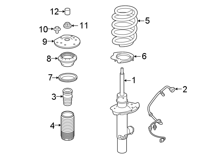 Diagram FRONT SUSPENSION. STRUTS & COMPONENTS. for your 2018 Jaguar E-Pace   