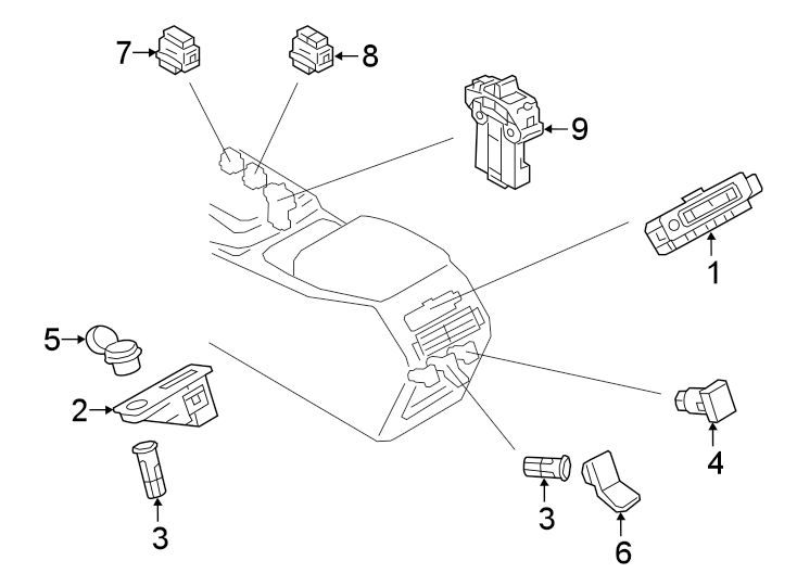 Diagram CONSOLE. for your Jaguar E-Pace  