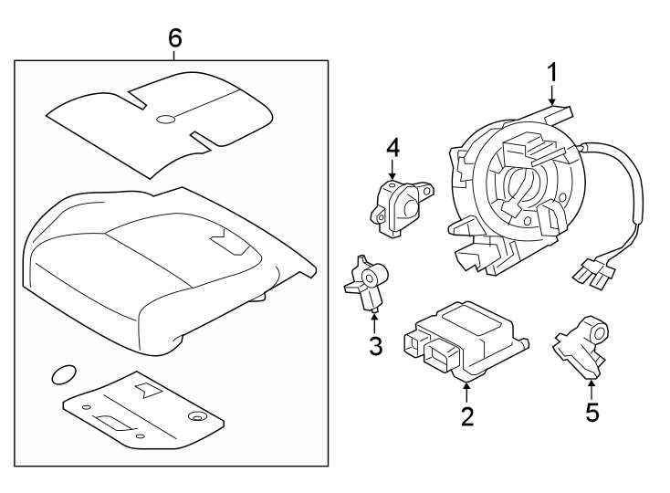 Diagram RESTRAINT SYSTEMS. AIR BAG COMPONENTS. for your 2022 Jaguar E-Pace   