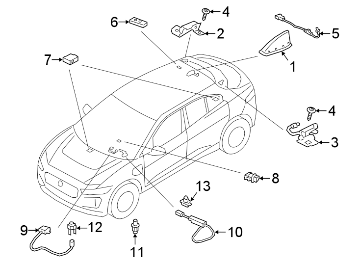 Diagram ANTENNA. for your 2018 Jaguar F-Pace  S Sport Utility 