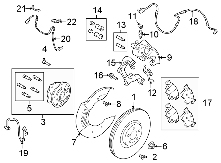 Diagram FRONT SUSPENSION. BRAKE COMPONENTS. for your 2016 Jaguar XF   