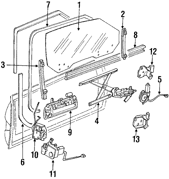 13FRONT DOOR. GLASS & HARDWARE.https://images.simplepart.com/images/parts/motor/fullsize/4800215.png