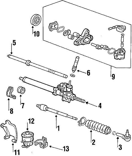 STEERING GEAR & LINKAGE. PUMP & HOSES.