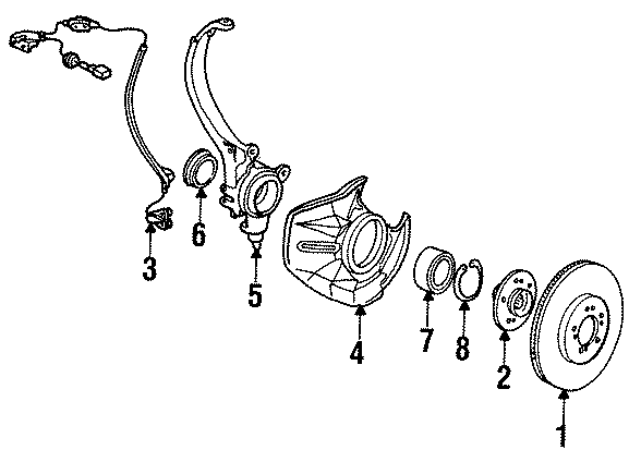 FRONT SUSPENSION. BRAKE COMPONENTS.