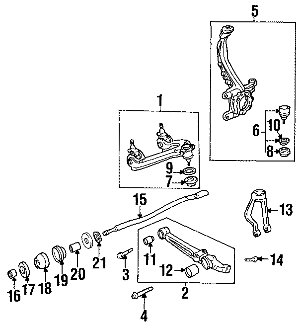 FRONT SUSPENSION. SUSPENSION COMPONENTS.