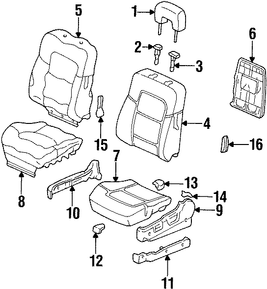 SEATS & TRACKS. FRONT SEAT COMPONENTS.