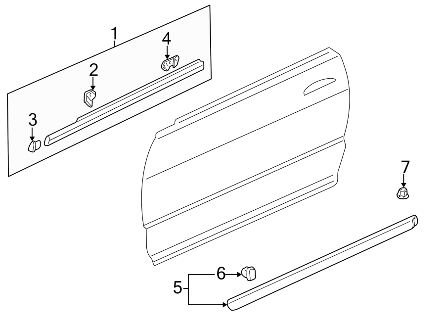 7FRONT DOOR. EXTERIOR TRIM.https://images.simplepart.com/images/parts/motor/fullsize/4812433.png