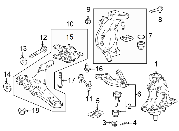 12Front suspension. Suspension components.https://images.simplepart.com/images/parts/motor/fullsize/4813236.png