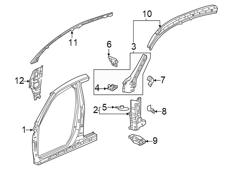 9Pillars. Rocker & floor. Aperture panel. Hinge pillar.https://images.simplepart.com/images/parts/motor/fullsize/4813455.png