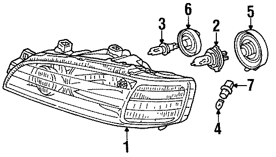 FRONT LAMPS. HEADLAMP COMPONENTS.