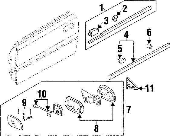 5FRONT DOOR. EXTERIOR TRIM. OUTSIDE MIRRORS.https://images.simplepart.com/images/parts/motor/fullsize/4815385.png