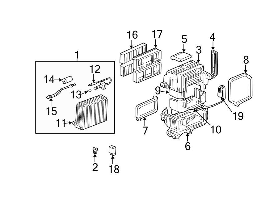 14Air conditioner & heater. Evaporator components.https://images.simplepart.com/images/parts/motor/fullsize/4816055.png