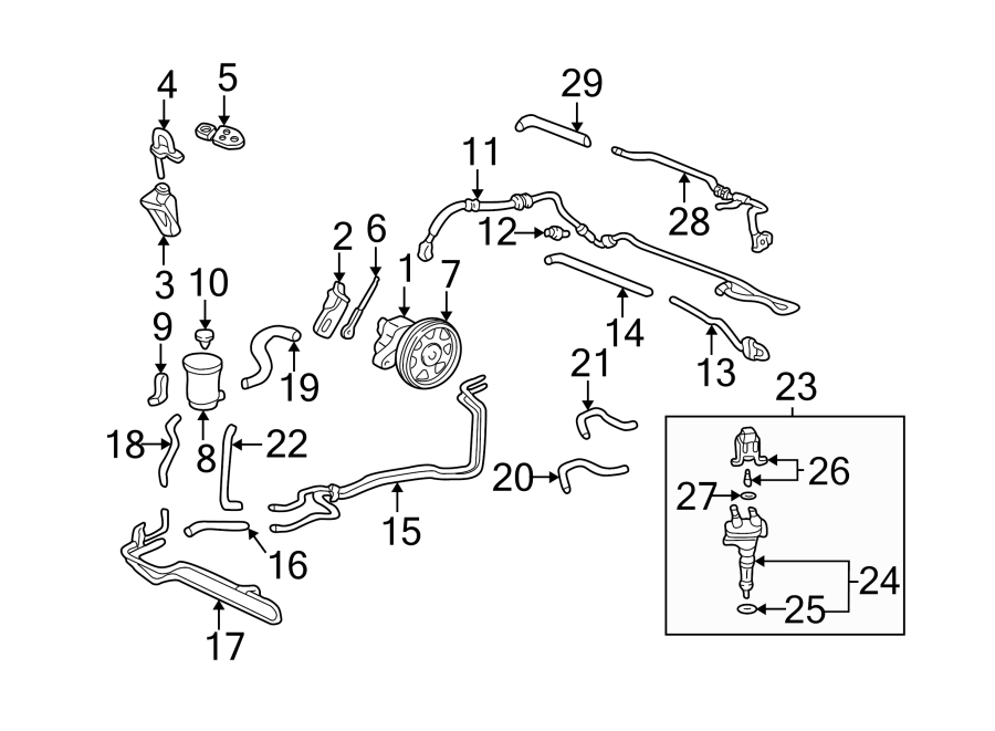 STEERING GEAR & LINKAGE. PUMP & HOSES.