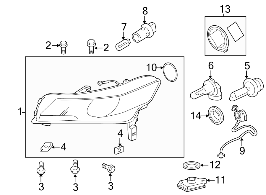 11FRONT LAMPS. HEADLAMP COMPONENTS.https://images.simplepart.com/images/parts/motor/fullsize/4818020.png