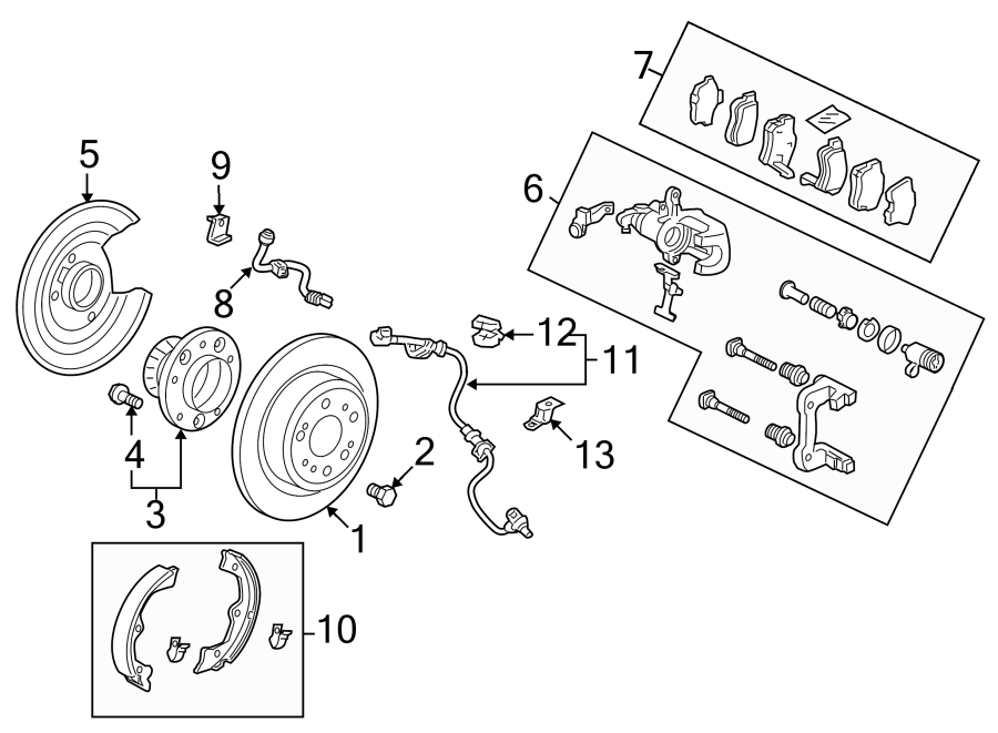 REAR SUSPENSION. BRAKE COMPONENTS.