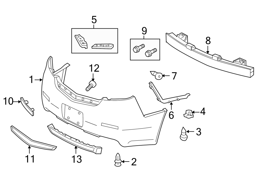 12Rear bumper. Bumper & components.https://images.simplepart.com/images/parts/motor/fullsize/4818635.png