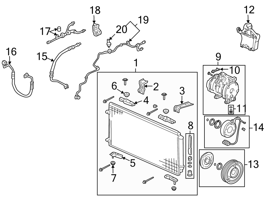 18AIR CONDITIONER & HEATER. COMPRESSOR & LINES. CONDENSER.https://images.simplepart.com/images/parts/motor/fullsize/4821061.png