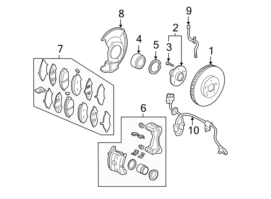 FRONT SUSPENSION. BRAKE COMPONENTS.