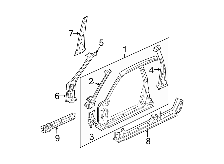 9PILLARS. ROCKER & FLOOR. HINGE PILLAR. ROCKER PANEL. UNISIDE.https://images.simplepart.com/images/parts/motor/fullsize/4821400.png